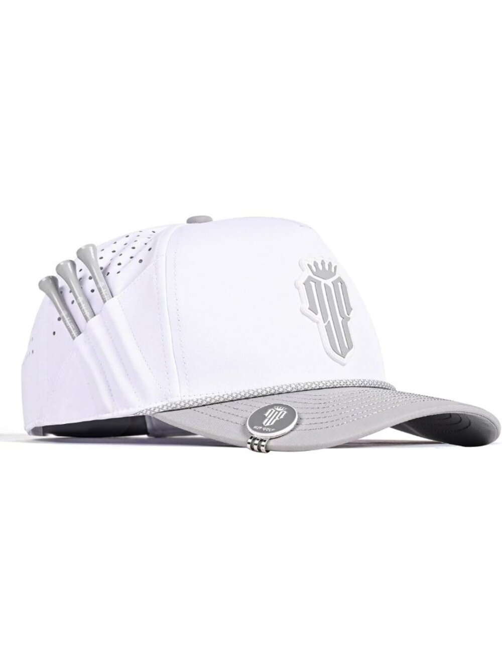 Men's Snapback Golf Hat with Tee Holder & Magnetic Ball Marker - Perfect for